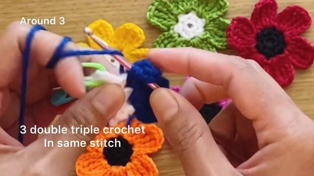 Crochet flower for applique || easy pattern смотреть онлайн