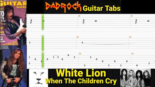 When The Children Cry - White Lion - Acoustic + Lead Guitar TABS Lesson смотреть онлайн