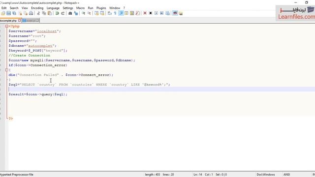 ساخت فیلد Autocomplete با Php смотреть онлайн
