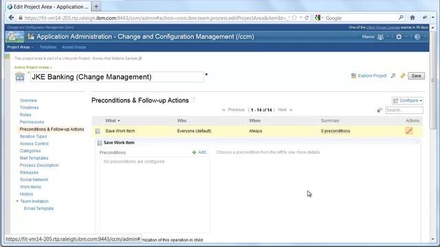 Configuring preconditions and follow-up actions in the Rational Team Concert web client смотреть онлайн