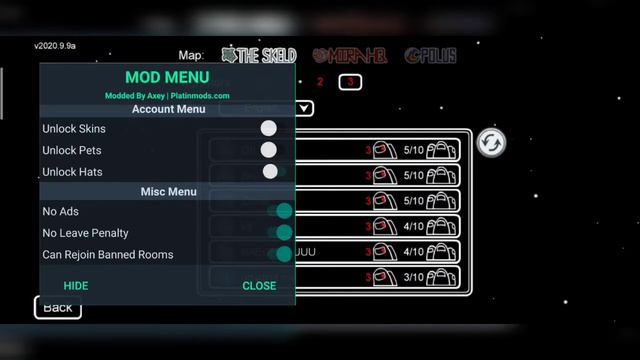 AMONG US MOD MENU APK (V2020.9.9) смотреть онлайн