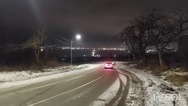 Snow drift through the night city/Снежный дрифт по ночному городу))) смотреть онлайн