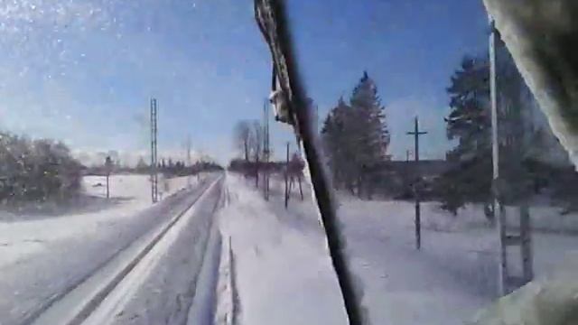 ЗИМА ! ВИД С ТЕПЛОВОЗА ТЭ116У смотреть онлайн