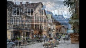 Гармиш Партенкирхен Бавария Германия Настенная живопись на фасадах домов Достопримечательности