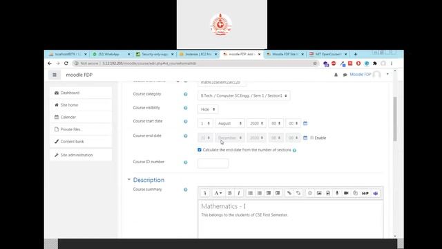 Admin Dashboard, Creation of Categories and Courses in Moodle LMS by Mr Uttam Singh Bist смотреть онлайн