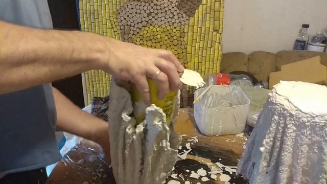 Ваза из гипса и ткани   Своими руками за 1 час DIY