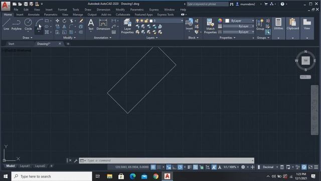 14 How to Draw a Rectangle in AutoCAD at Different Angle. #Tutorial Lecture 14 смотреть онлайн