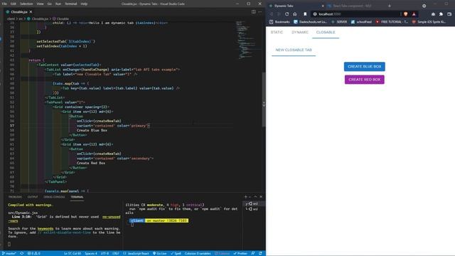 Dynamic Tabs in React with Material-UI -- Part 3 смотреть онлайн
