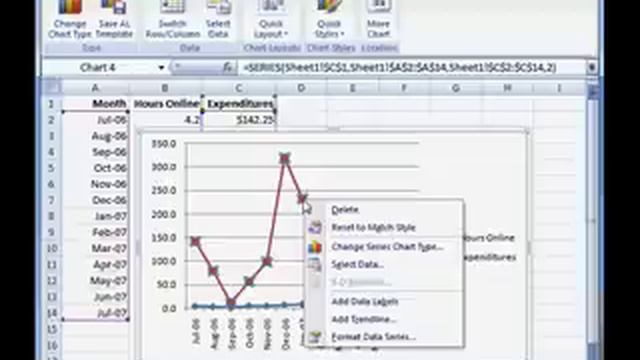 Creating a Combination Chart in Excel 2007 смотреть онлайн