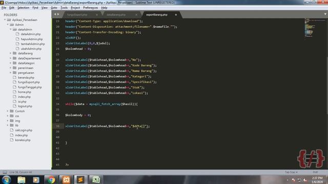 Aplikasi Persediaan Barang Dengan PHP#8 - Export Data ke Ms.Excel смотреть онлайн