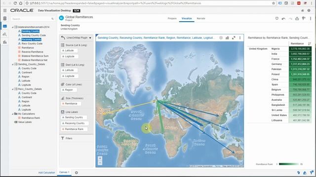 Oracle DV : LinesOnMap Viz Plugin смотреть онлайн