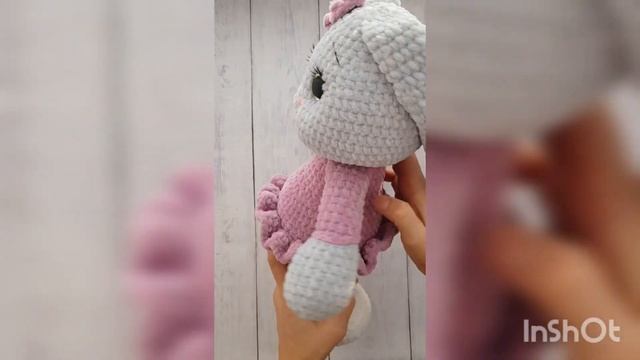 Плюшевый зайка крючком