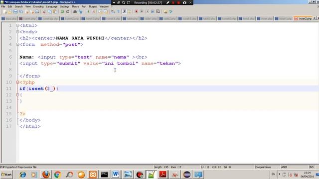 Tutorial php part 11 fungsi isset смотреть онлайн