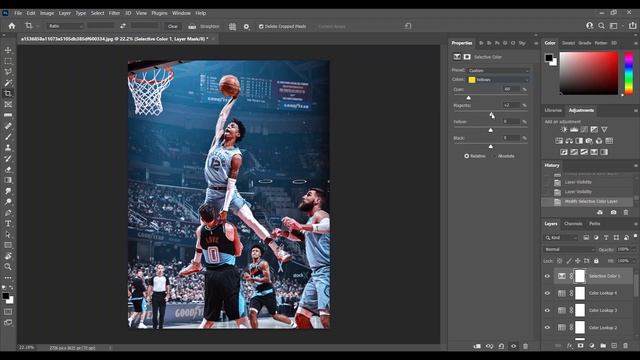 Color Correction Tutorial - Sports Graphic Design (Photoshop cc 2021) смотреть онлайн