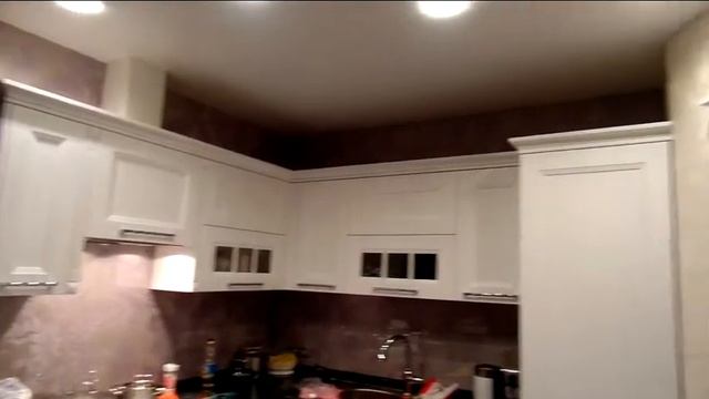 Двухуровневый натяжной потолок в гостиной. смотреть онлайн