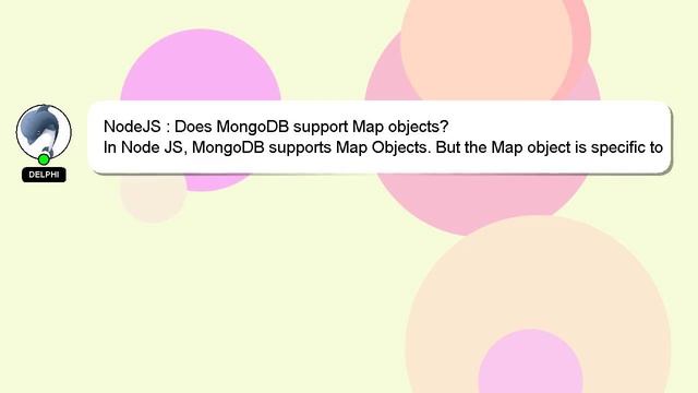 NodeJS : Does MongoDB support Map objects? смотреть онлайн