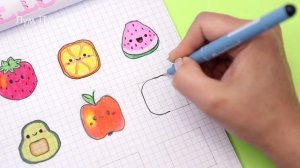 10 Квадратные ФРУКТЫ ПО КЛЕТОЧКАМ! Часть 6. Простые рисунки для детей