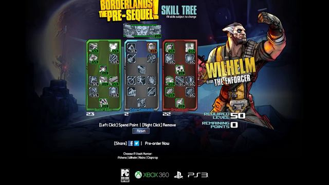 Borderlands The Pre Sequel | Endgame Skill Tree | Wilhelm The Enforcer смотреть онлайн