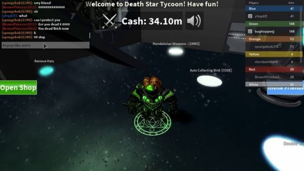 codes for Death Star tycoon and meet a toxic guy