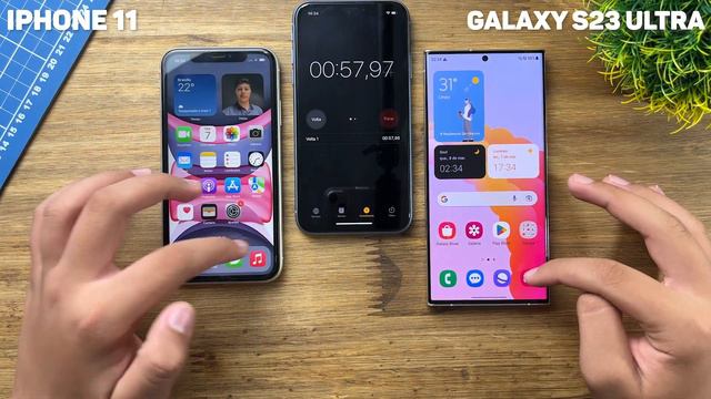SAMSUNG GALAXY S23 ULTRA VS IPHONE 11 - FIRST SPEED TEST смотреть онлайн