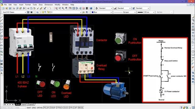 Direct Online Starter Connection Diagram - Step by Step смотреть онлайн