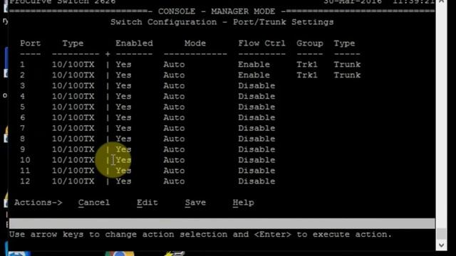 HP Procurve Switch 2626 configure trunk смотреть онлайн