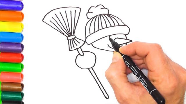 Как нарисовать снеговика. Простые уроки для повторения с ребенком. Рисуем несложные картинки смотреть онлайн