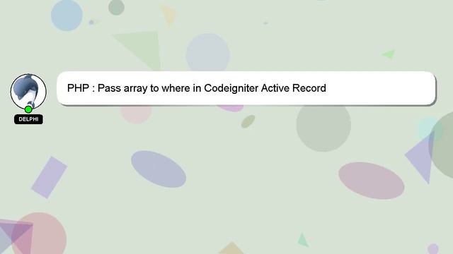 PHP : Pass array to where in Codeigniter Active Record смотреть онлайн
