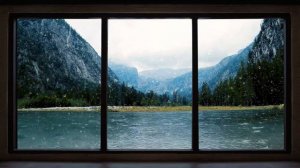 Rain at lake window view - Relaxing, Calming, Ambience, cosy (asmr)