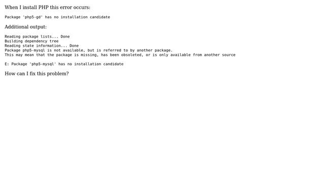 Ubuntu: PHP Package installation error смотреть онлайн