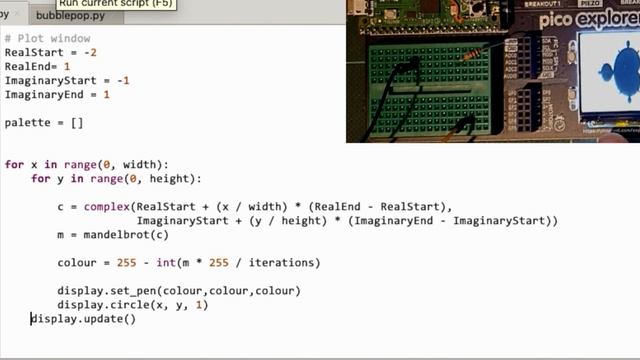 MandelBrot Plot on Pico Explorer смотреть онлайн