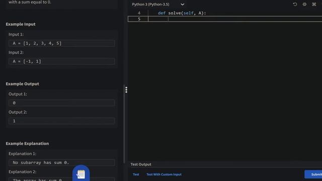 Sub-array with 0 sum (Python) смотреть онлайн