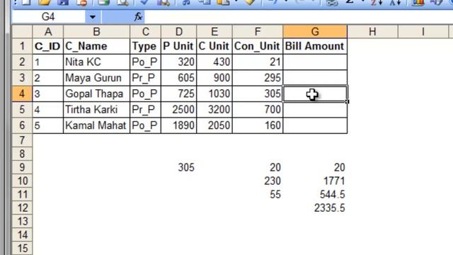 [Nepali] Calculating Electricity Bill in Excel смотреть онлайн
