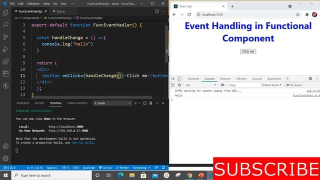 Event Handling in React : Tutorial for Beginners #9 смотреть онлайн