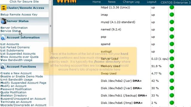 Checking your Server Status and information in WHM - 4GoodHosting Support смотреть онлайн