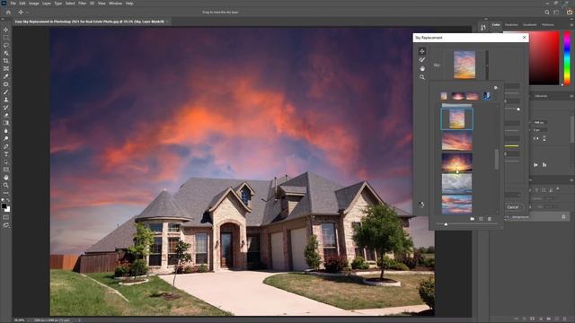 Easiest Sky Replacement in Photoshop 2021 for Real Estate Photo смотреть онлайн