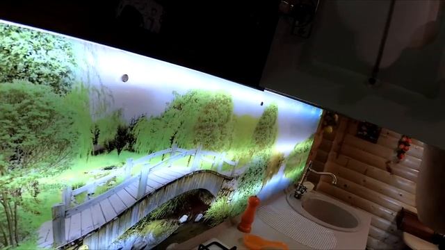 Кухня с фотофартуком и шкаф - купе с фотопечатью на заказ. Обзор! Мебель на заказ в Храброво смотреть онлайн