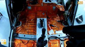 Шумоизоляция пола с арками Renault Logan в уровне Комфорт. АвтоШум.