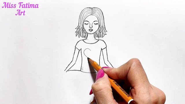 Как нарисовать девушку карандашом очень просто | Учимся рисовать девушку | Рисунки карандашом смотреть онлайн