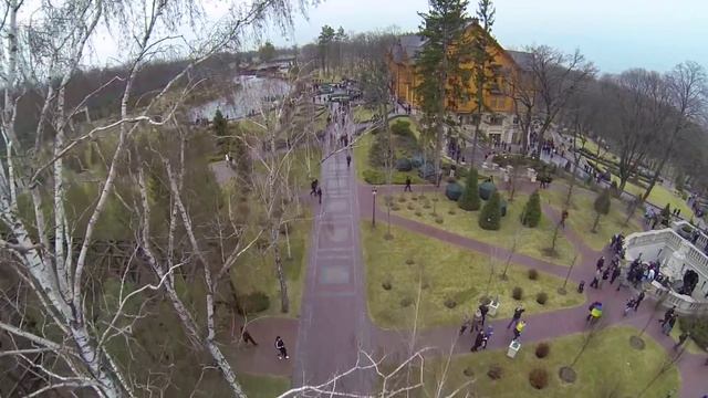 Аэросъемка резиденции Януковича "Межигорье". 22 февраля 2014. смотреть онлайн