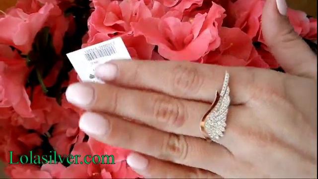 Кольцо серебряное с золотом "Крыло" смотреть онлайн