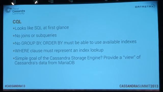 C* Summit 2013: Can't We All Just Get Along? MariaDB and Cassandra смотреть онлайн