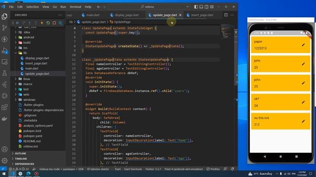 Flutter วิธี อัปเดทข้อมูล Firebase Realtime Database смотреть онлайн