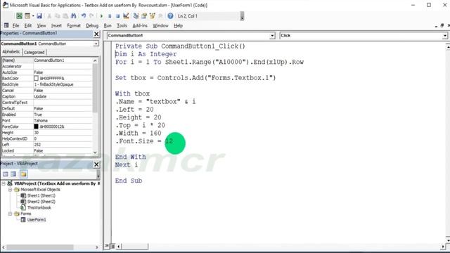 Textbox Auto Add on userform Excel VBA смотреть онлайн