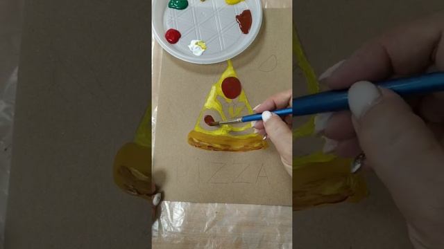 Рисуем яркую пиццу с детьми старше 5 лет! смотреть онлайн