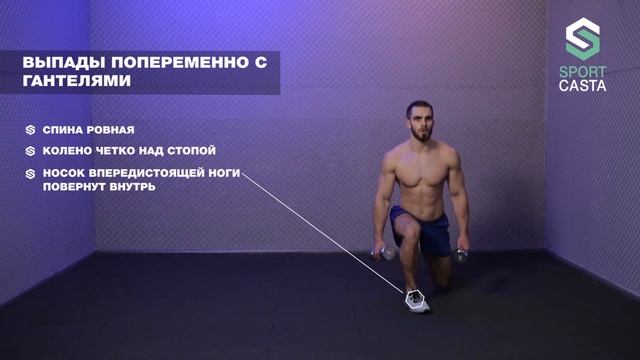 245. ВЫПАДЫ ПОПЕРЕМЕННО С ГАНТЕЛЯМИ. смотреть онлайн
