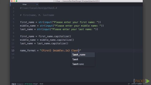 Print and display someone’s name in a particular format - Python смотреть онлайн