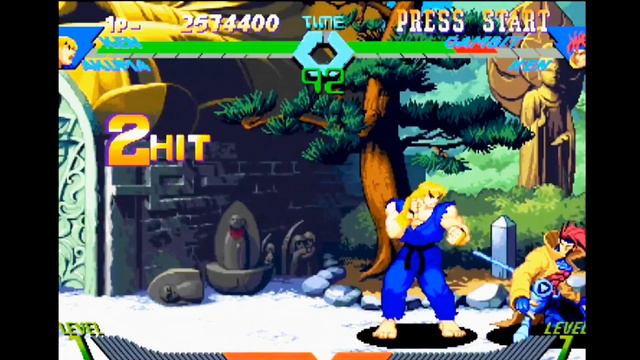 X-MAN VS STREET FIGHTER/KEN AND AKUMA GAMEPLAY PS1 VERSION смотреть онлайн