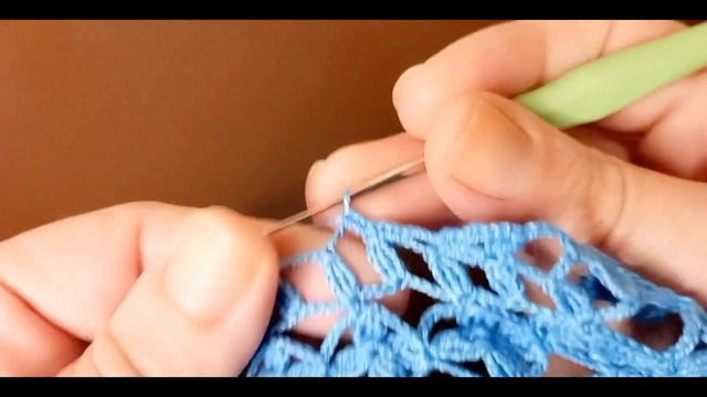 Салфетка крючком "Незабудка". Кайма. 7 ряд. #салфеткакрючком смотреть онлайн