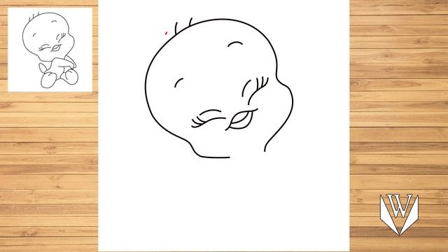 Как нарисовать Твити шаг за шагом, Easy Draw | Скачать бесплатно раскраски смотреть онлайн